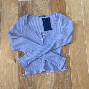 Brandy Melville Ribbed Long Sleve Top